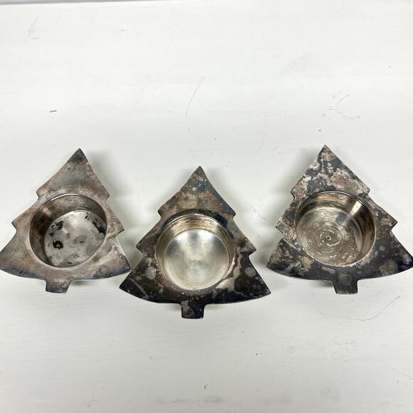 Restoration Hardware Silver Plate Christmas Tree Tealight Holder - Picture 4 of 7